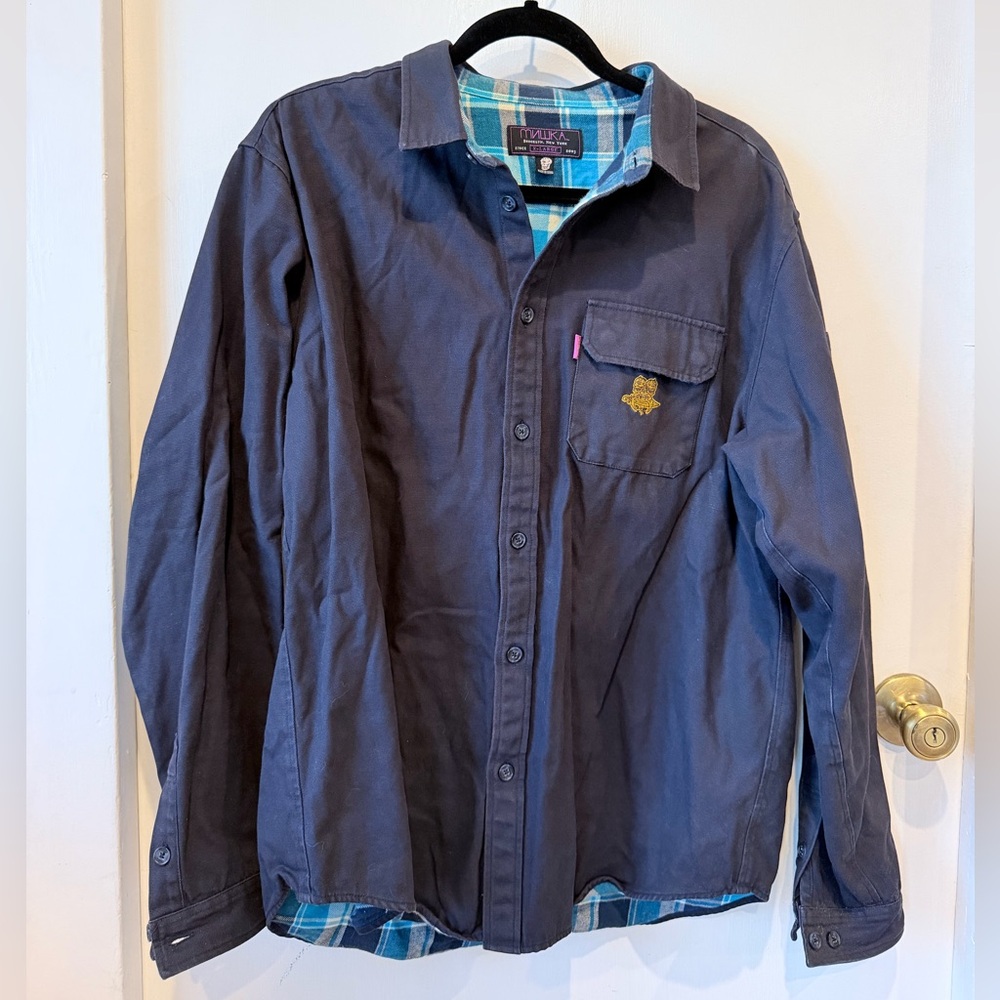 Mishka NYC Navy and Plaid Shirt